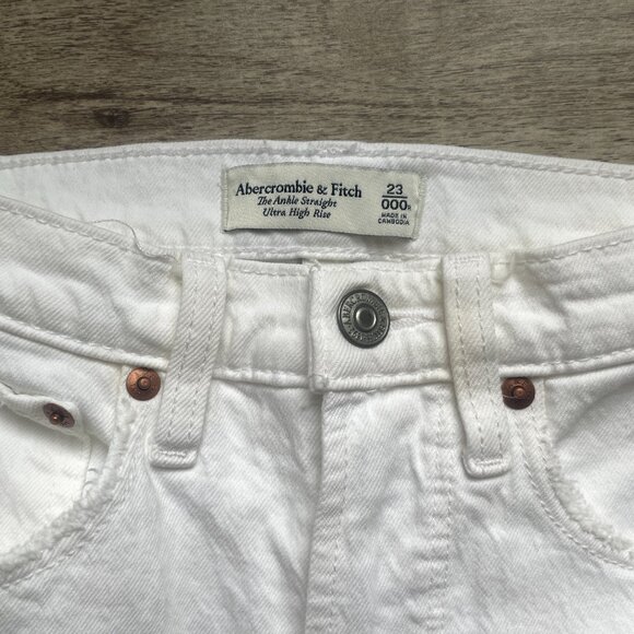 Abercrombie & Fitch Curve Love High Rise Ankle Straight Jeans Size 23 or 000 - Picture 5 of 7